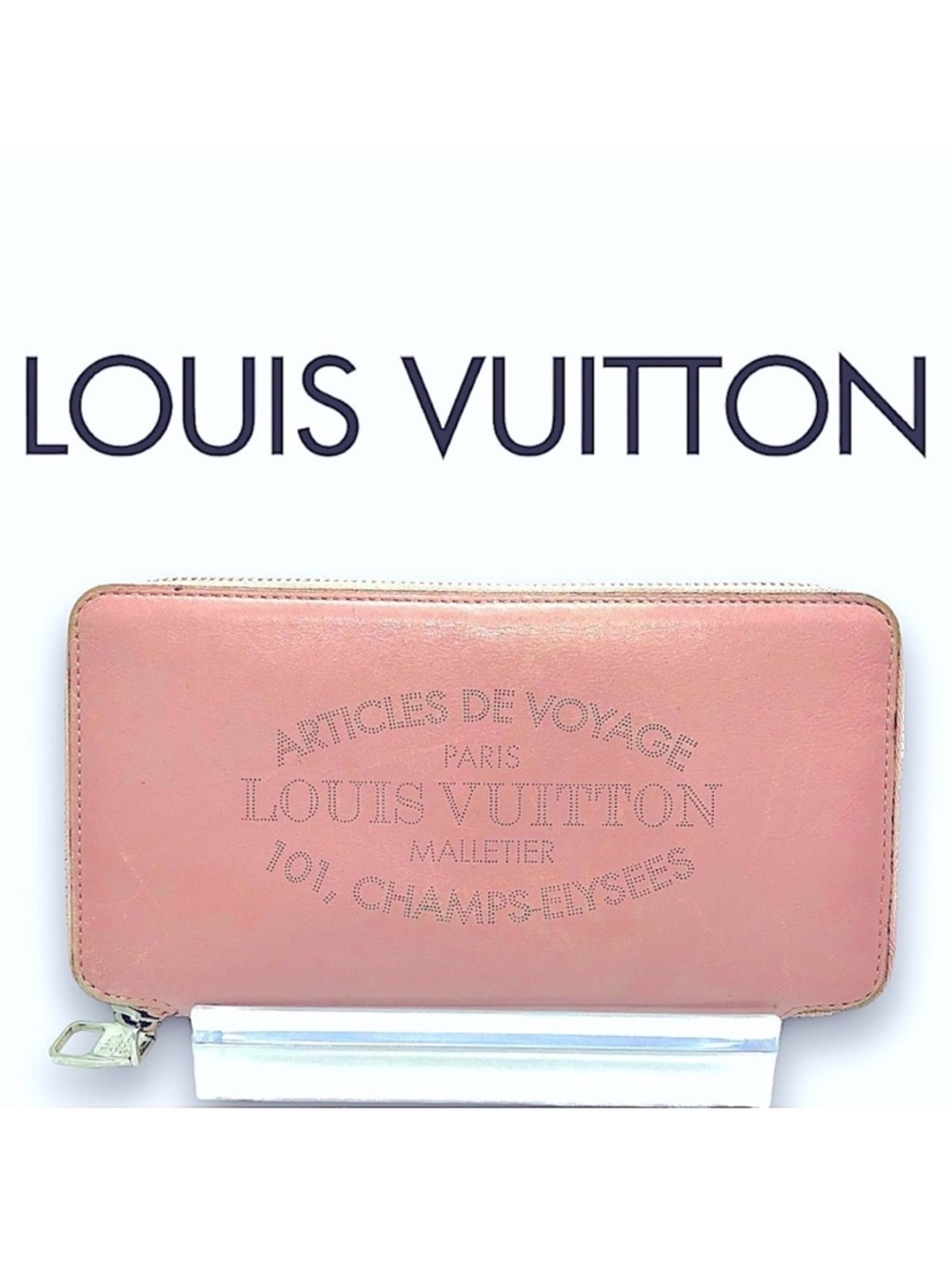 Louis Vuitton Articles De Voyage Veau Soie Lena Calfskin Pink Zippy Wallet